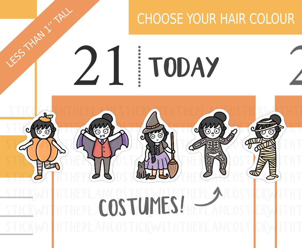 FL_006 Halloween Costumes | Lottie Stickers | Autumn/Fall and Halloween Planner Stickers