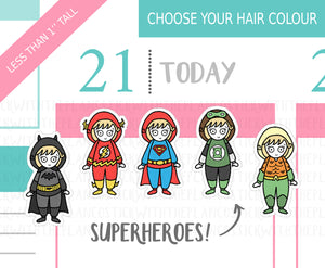 L_028 Superhero Onesies PT. One | Lottie Stickers | Planner Stickers