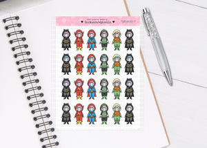 L_028 Superhero Onesies PT. One | Lottie Stickers | Planner Stickers