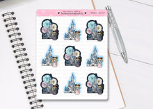 Load image into Gallery viewer, L_034 Seeing the Castle and Fireworks | Lottie Stickers | Planner Stickers
