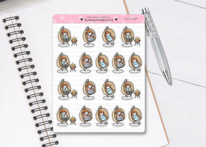 L_196 Egg Chair | Lottie Stickers | Planner Stickers