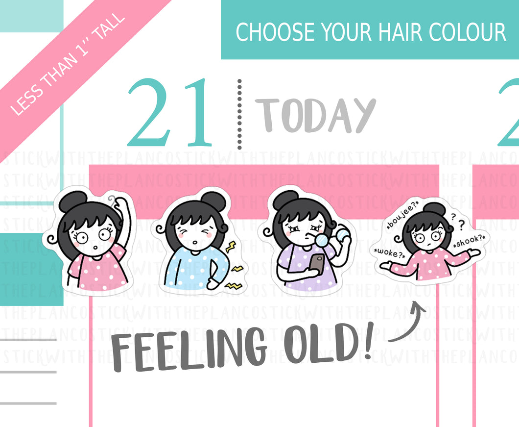 L_228 Feeling Old | Lottie Stickers | Planner Stickers