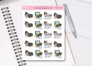 L_047 Gamer Girl | Lottie Stickers | Planner Stickers