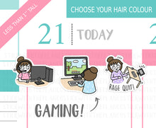 Load image into Gallery viewer, L_047 Gamer Girl | Lottie Stickers | Planner Stickers
