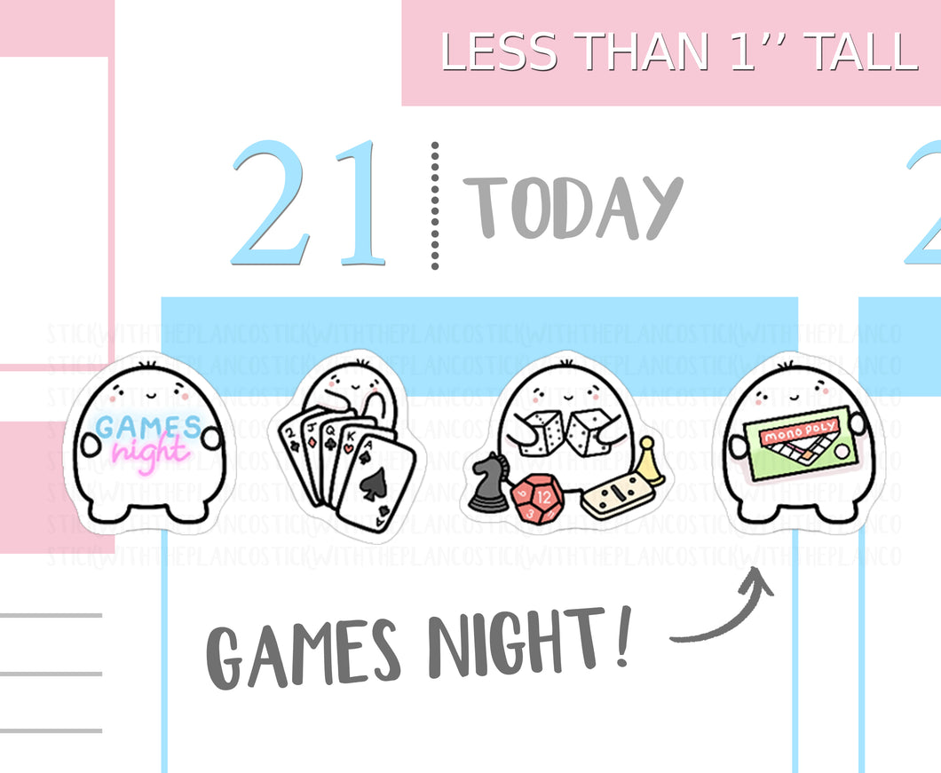 S_138 Squidge Has A Games Night | Squidge Stickers | Planner Stickers