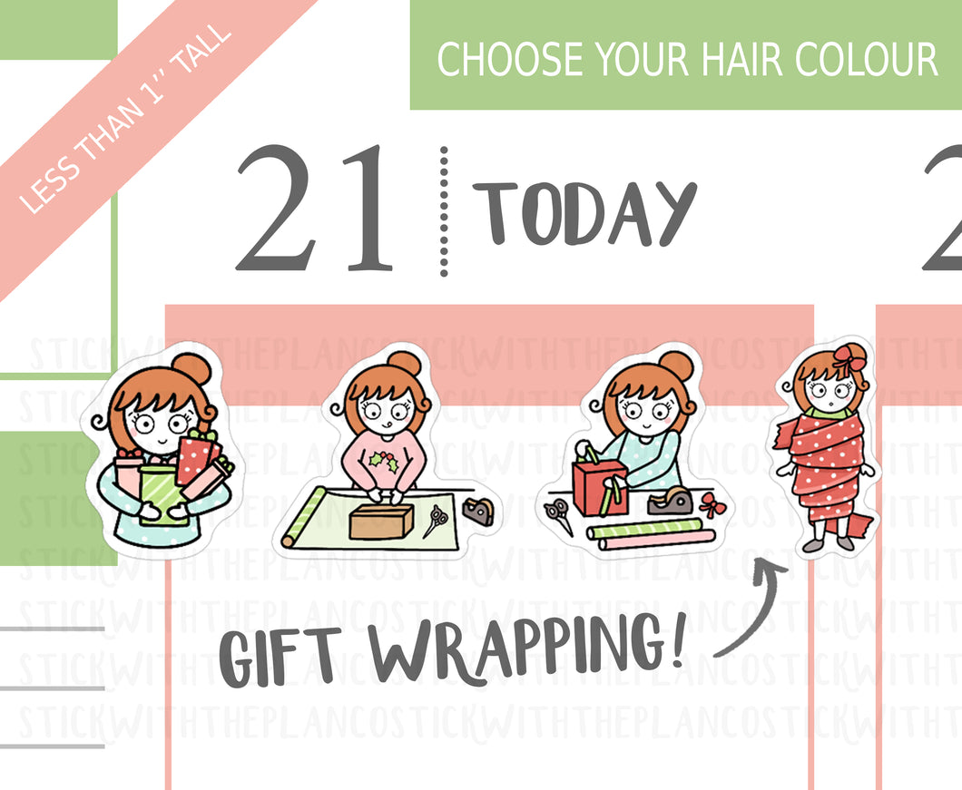 CL_021 Festive Gift Wrapping | Lottie Stickers | Festive Planner Stickers