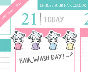 L_054 Hair Wash | Lottie Stickers | Planner Stickers