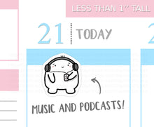 Load image into Gallery viewer, S_118 Squidge Wears Headphones | Squidge Stickers | Planner Stickers
