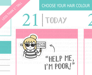 L_202 Help Me, I'm Poor! | Lottie Stickers | Planner Stickers