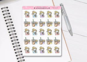 L_209 Iced Coffee | Lottie Stickers | Planner Stickers