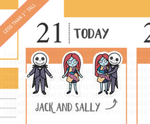 Load image into Gallery viewer, FL_025 Jack and Sally | Lottie Stickers | Autumn/Fall and Halloween Planner Stickers
