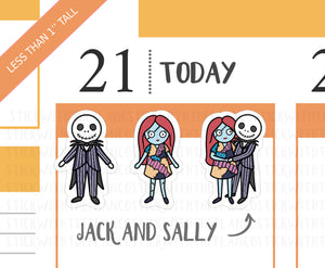 FL_025 Jack and Sally | Lottie Stickers | Autumn/Fall and Halloween Planner Stickers