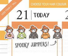 Load image into Gallery viewer, FL_012 Spooky Jumpers | Lottie Stickers | Autumn/Fall and Halloween Planner Stickers
