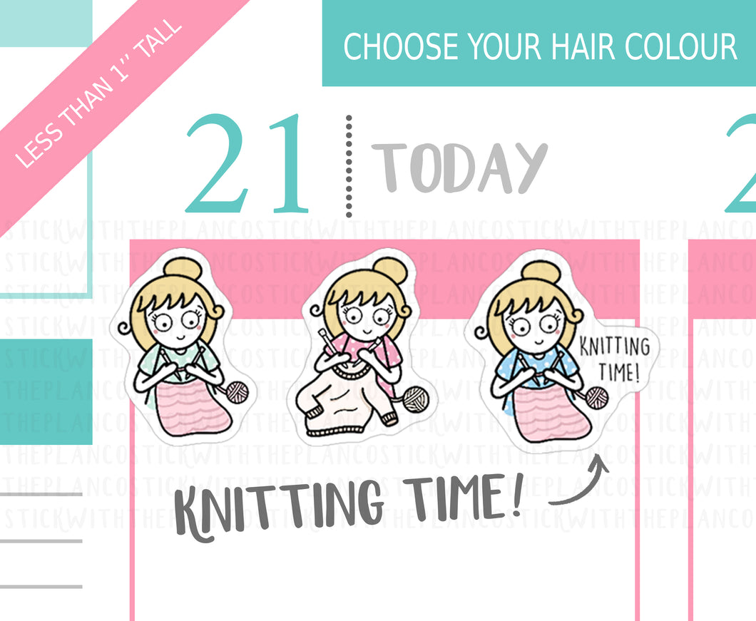 L_062 Knitting | Lottie Stickers | Planner Stickers