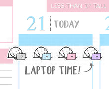 Load image into Gallery viewer, S_033 Squidge has Laptop Time | Squidge Stickers | Planner Stickers
