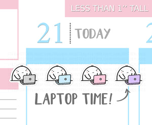 S_033 Squidge has Laptop Time | Squidge Stickers | Planner Stickers