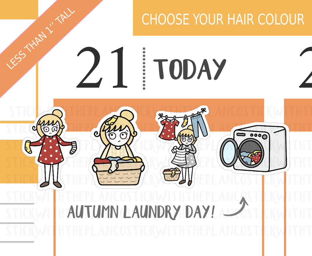 FL_015 Laundry (Fall Edition) | Lottie Stickers | Autumn/Fall and Halloween Planner Stickers