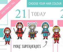 Load image into Gallery viewer, L_070 Superhero Onesies PT. 2  | Lottie Stickers | Planner Stickers
