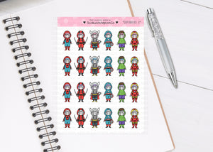 L_070 Superhero Onesies PT. 2  | Lottie Stickers | Planner Stickers