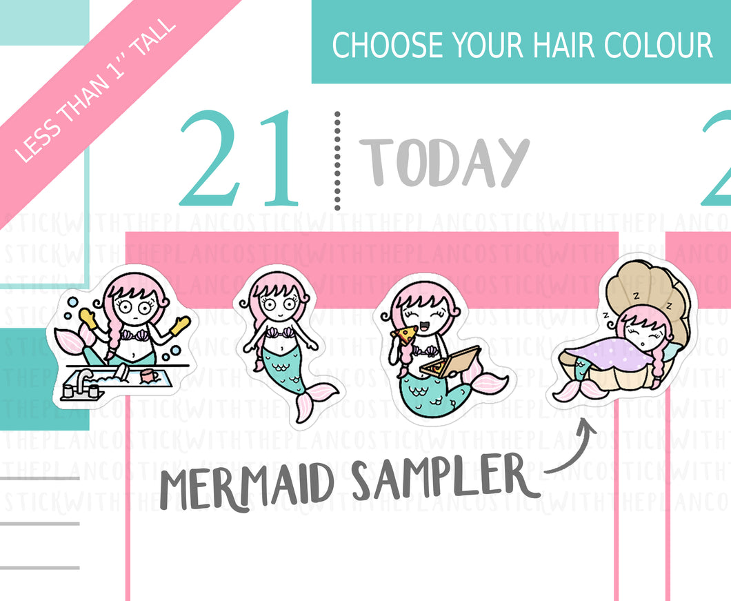 L_074 Mermaid Sampler | Lottie Stickers | Planner Stickers