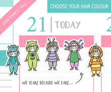 Load image into Gallery viewer, L_076 Cute Monsters Dress Up | Lottie Stickers | Planner Stickers
