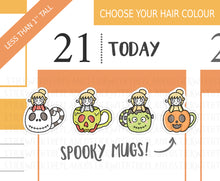 Load image into Gallery viewer, FL_010 Spooky Mugs | Lottie Stickers | Autumn/Fall and Halloween Planner Stickers
