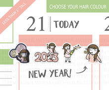 Load image into Gallery viewer, CL_018 New Year (2023) | Lottie Stickers | Festive Planner Stickers
