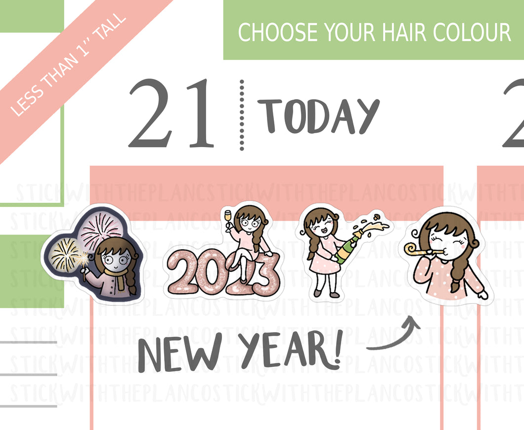 CL_018 New Year (2023) | Lottie Stickers | Festive Planner Stickers