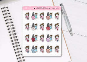 L_080 Painting Nails | Lottie Stickers | Planner Stickers