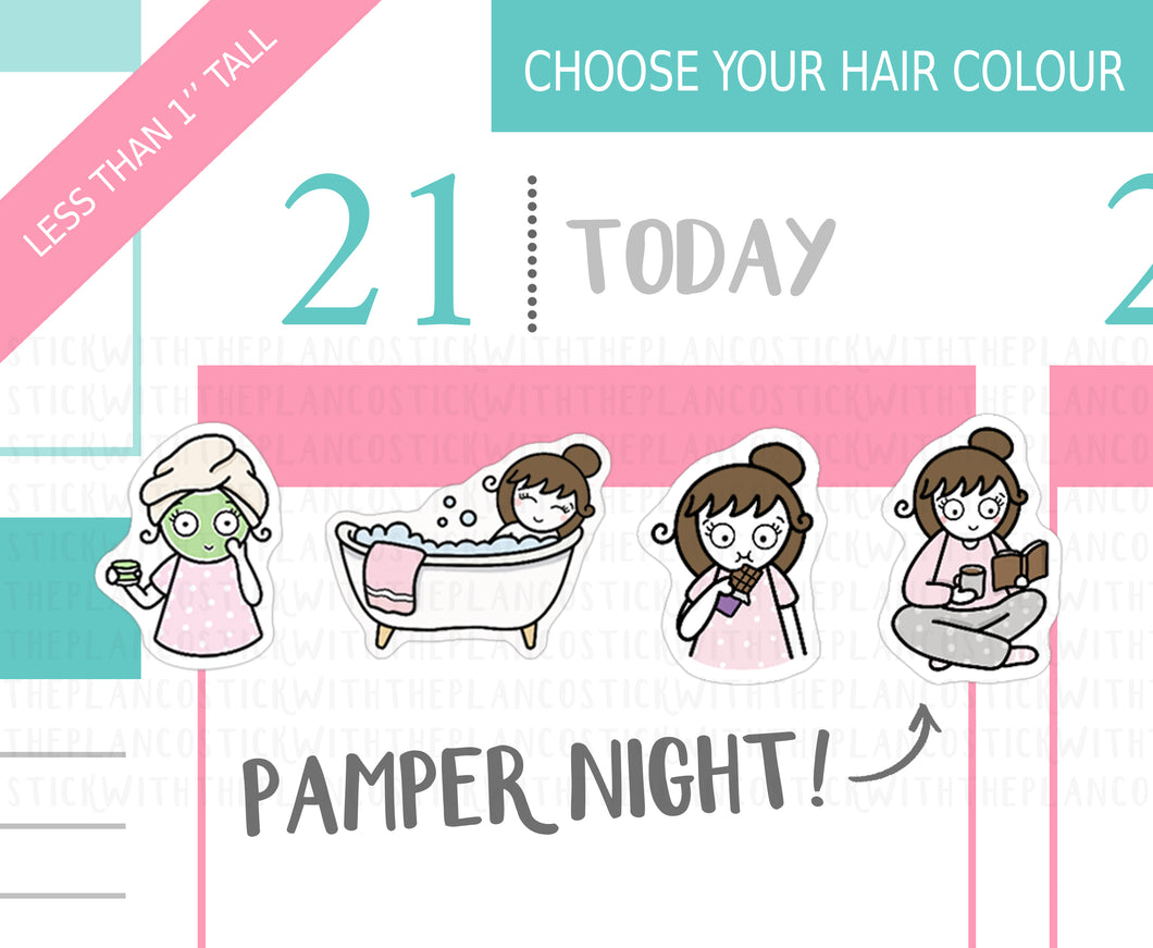 L_087 Pamper Evening | Lottie Stickers | Planner Stickers