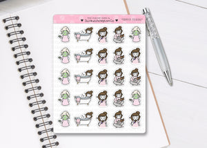 L_087 Pamper Evening | Lottie Stickers | Planner Stickers