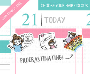 L_165 Procrastination | Lottie Stickers | Planner Stickers