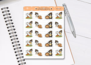 FL_003 Carving Pumpkins | Lottie Stickers | Autumn/Fall and Halloween Planner Stickers