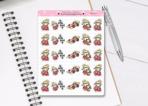 L_211 Car Racing | Lottie Stickers | Planner Stickers