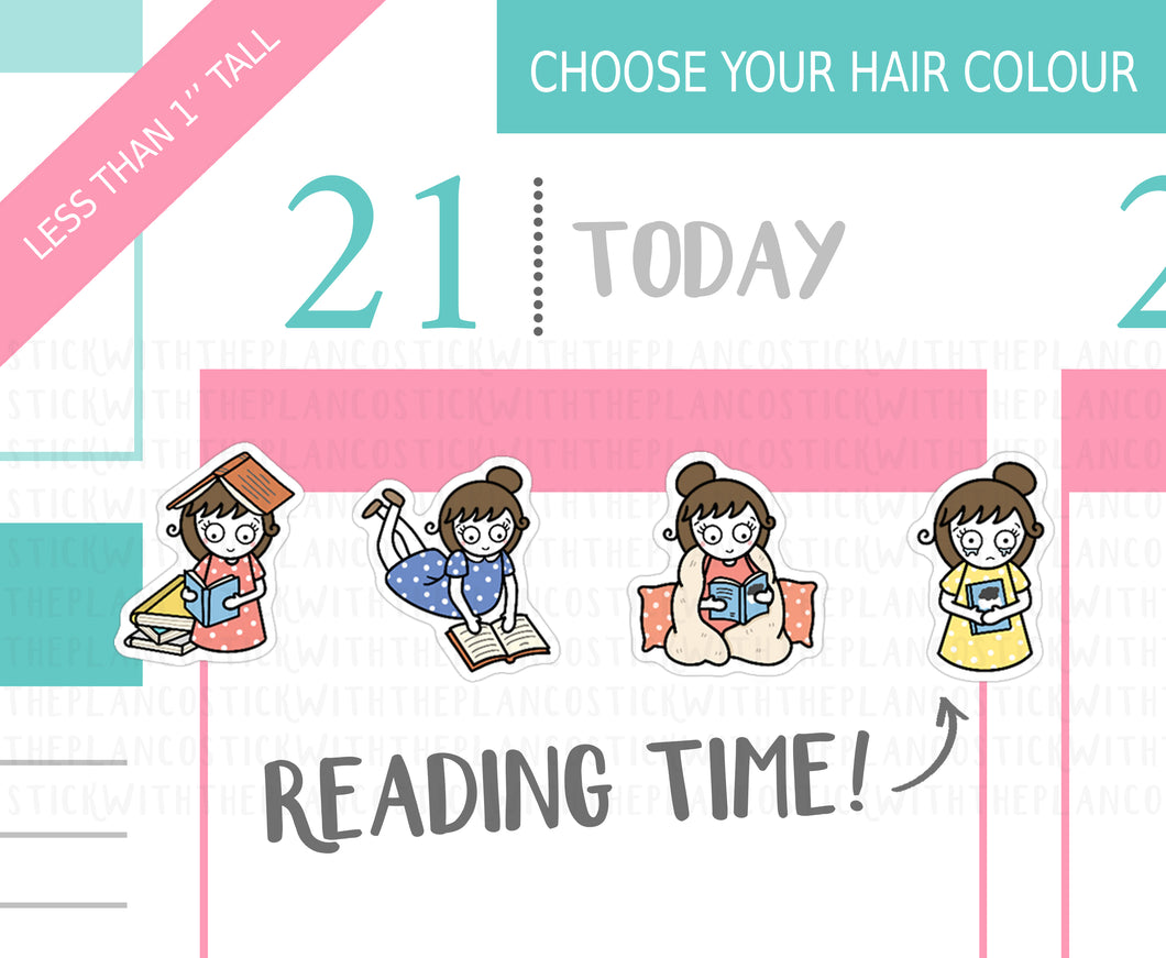 L_100 Reading | Lottie Stickers | Planner Stickers