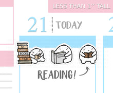 Load image into Gallery viewer, S_037 Squidge Loves Reading | Squidge Stickers | Planner Stickers

