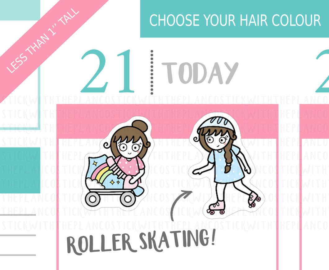 L_190 Roller Skating | Lottie Stickers | Planner Stickers