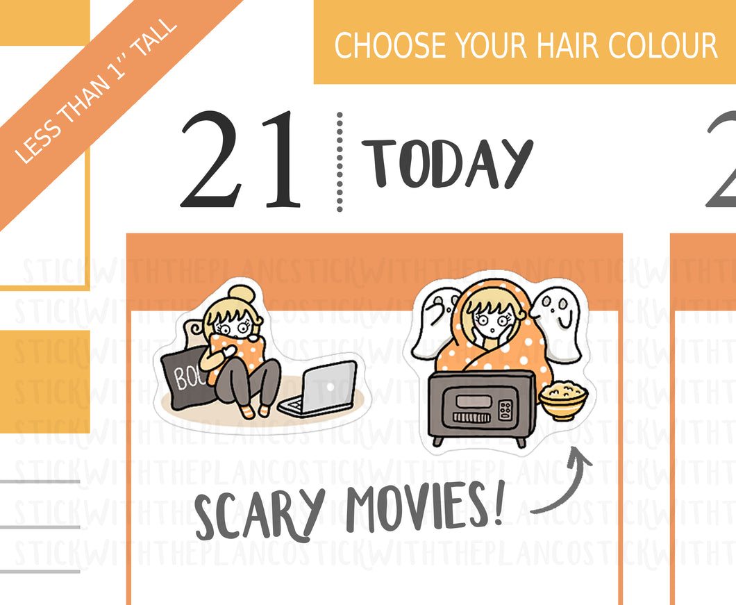 FL_018 Scary Movie | Lottie Stickers | Autumn/Fall and Halloween Planner Stickers