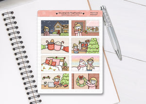 CL_031 Christmas Scenes (1.5'' Box) | Lottie Stickers | Festive Planner Stickers