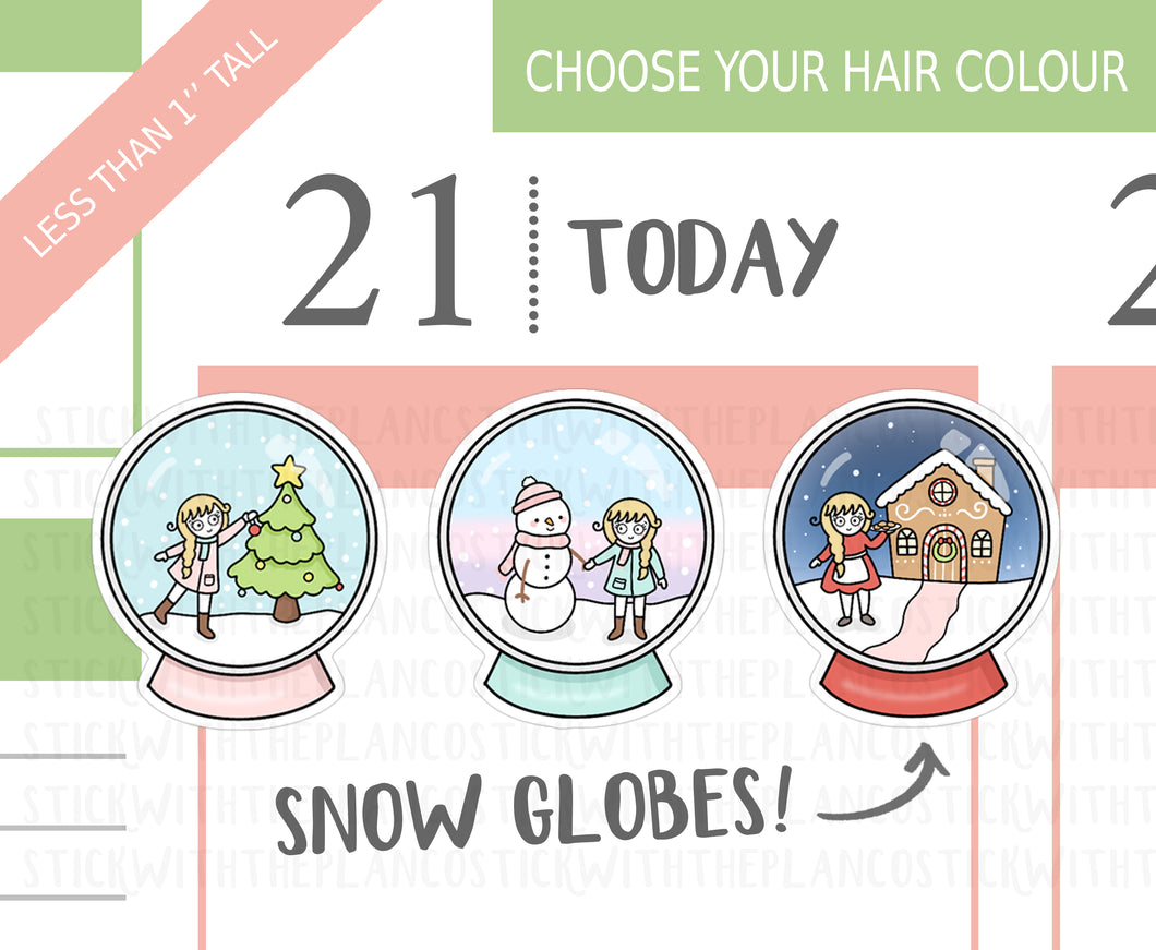 CL_024 Snow Globes | Lottie Stickers | Festive Planner Stickers