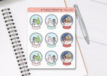 Load image into Gallery viewer, CL_024 Snow Globes | Lottie Stickers | Festive Planner Stickers
