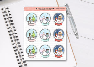 CL_024 Snow Globes | Lottie Stickers | Festive Planner Stickers