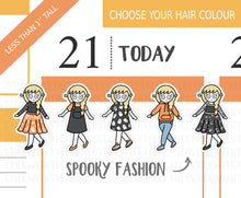 Load image into Gallery viewer, FL_019 Spooky Fashion | Lottie Stickers | Autumn/Fall and Halloween Planner Stickers
