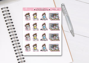 L_114 Studying | Lottie Stickers | Planner Stickers