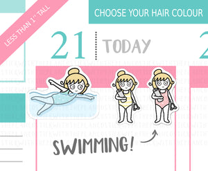 L_173 Swimming | Lottie Stickers | Planner Stickers