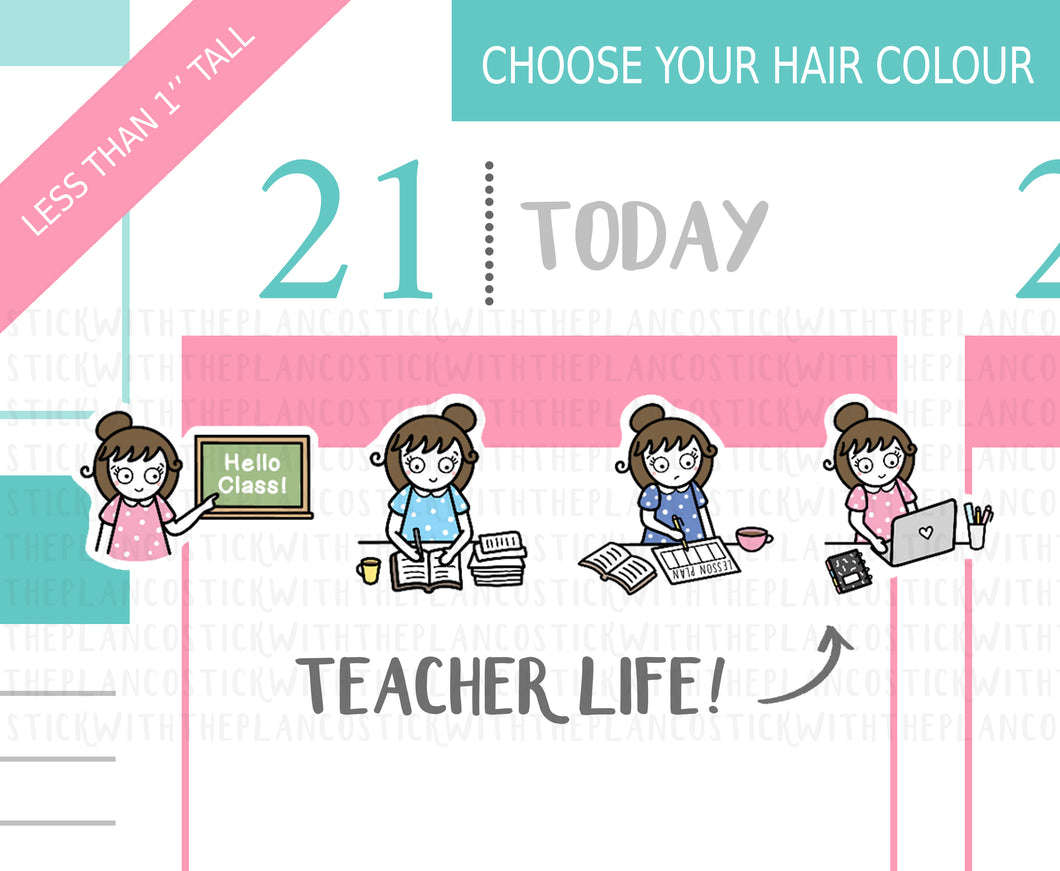 L_116 Teacher Life | Lottie Stickers | Planner Stickers