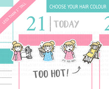 Load image into Gallery viewer, L_118 It&#39;s Too Hot! | Lottie Stickers | Planner Stickers
