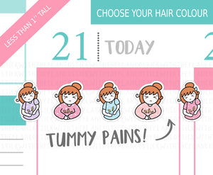 L_244 Tummy Ache | Lottie Stickers | Planner Stickers