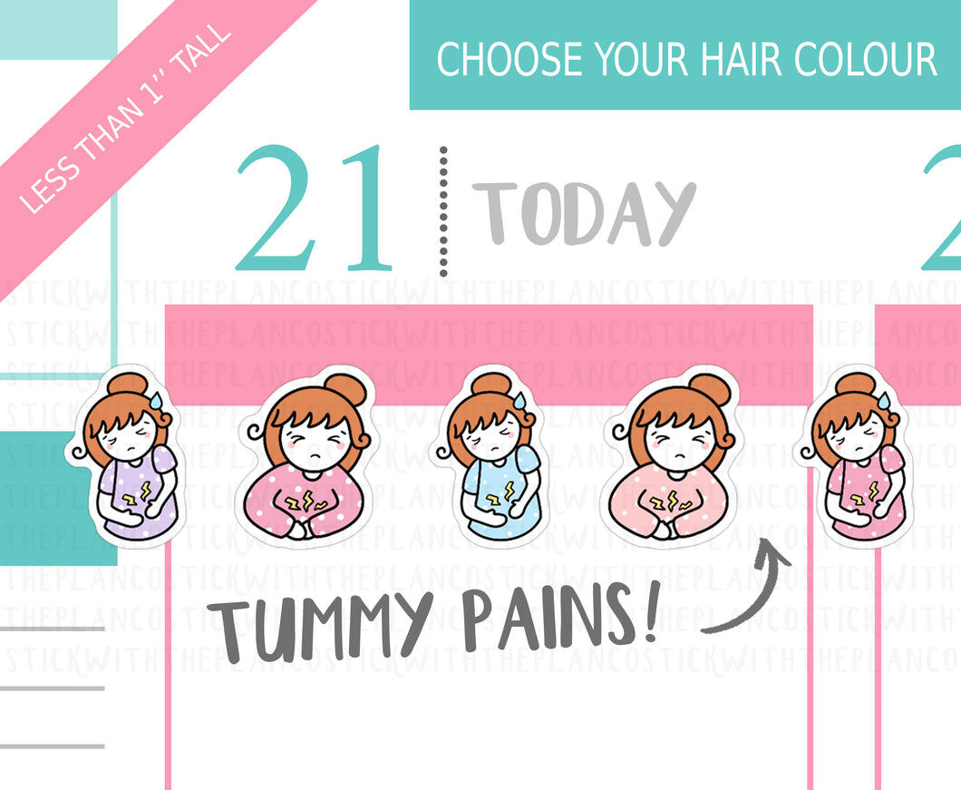 L_244 Tummy Ache | Lottie Stickers | Planner Stickers