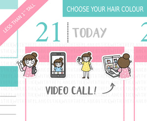 L_124 Video Call | Lottie Stickers | Planner Stickers